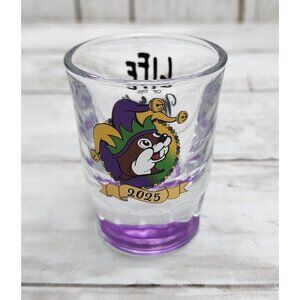 2025 Buc-ee's Mardi Gras Shot Glass "Life of the Mardi" Bucees - New